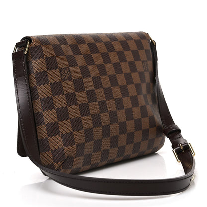 Louis Vuitton Damier Ebene Musette Tango Crossbody Shoulder Bag