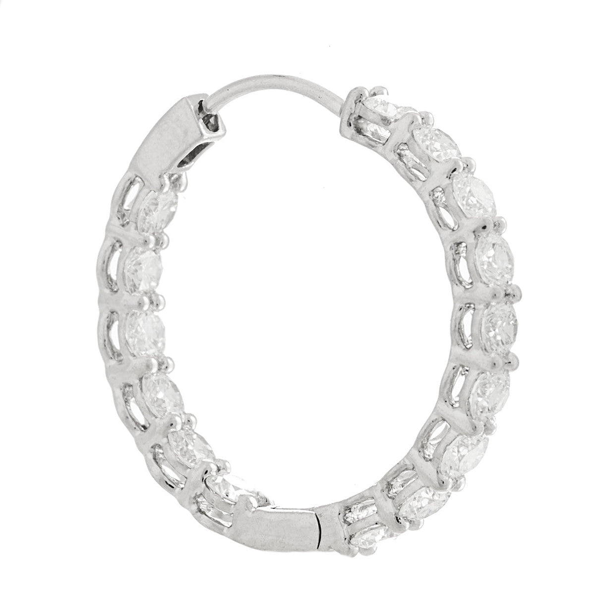 Tiffany Platinum Diamond 2.39ctw Inside-Out Hoop Earrings