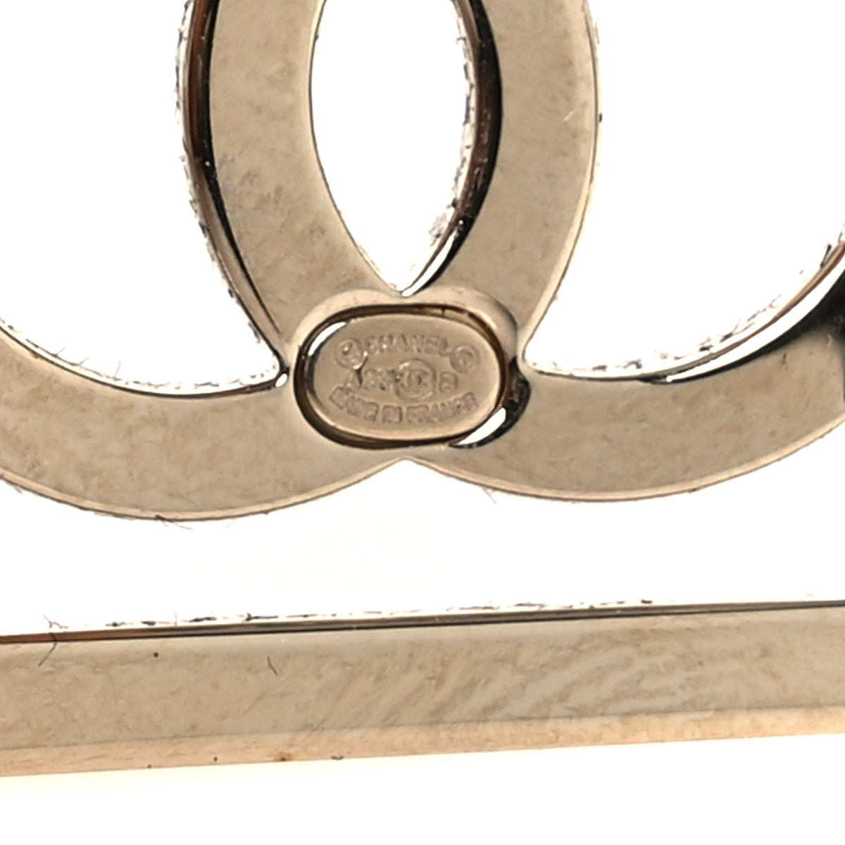 Chanel Metal Square Cutout CC Hoop Earrings Gold