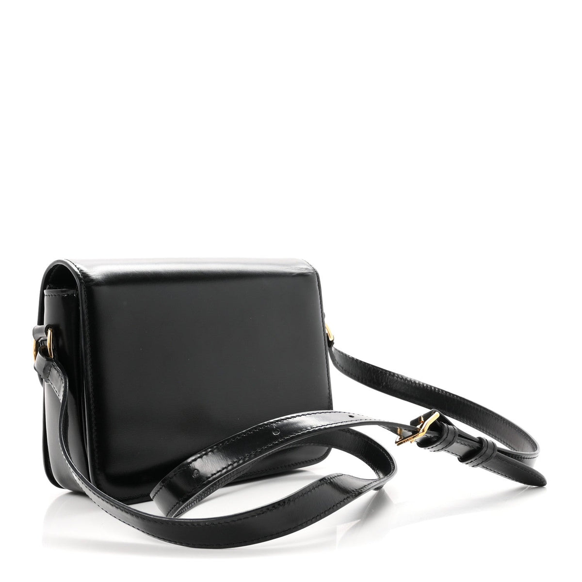 Celine Shiny Calfskin Teen Triomphe Black