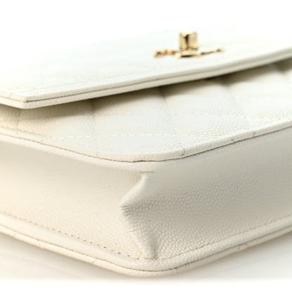 Chanel Caviar Quilted Top Handle Mini 25 Backpack White