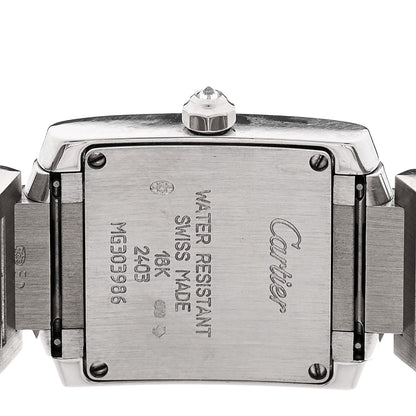 Cartier 18K White Gold Diamond 20mm Tank Francaise Watch Pink