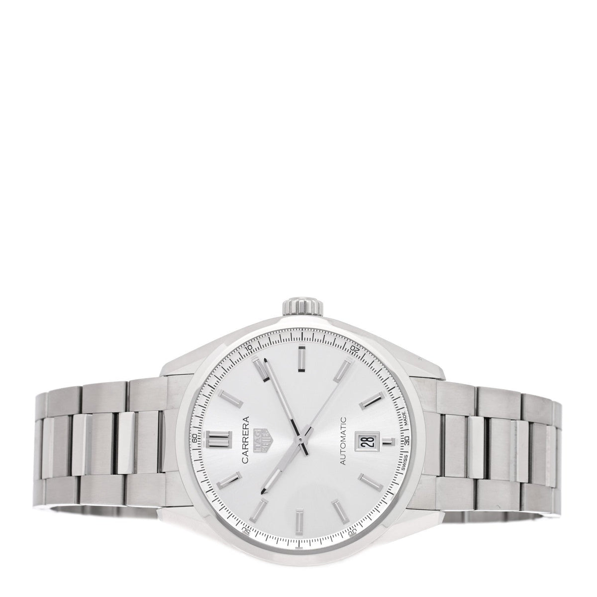 Tag Heuer Stainless Steel 39mm Carrera Caliber 5 Automatic Watch Silver WBN2111