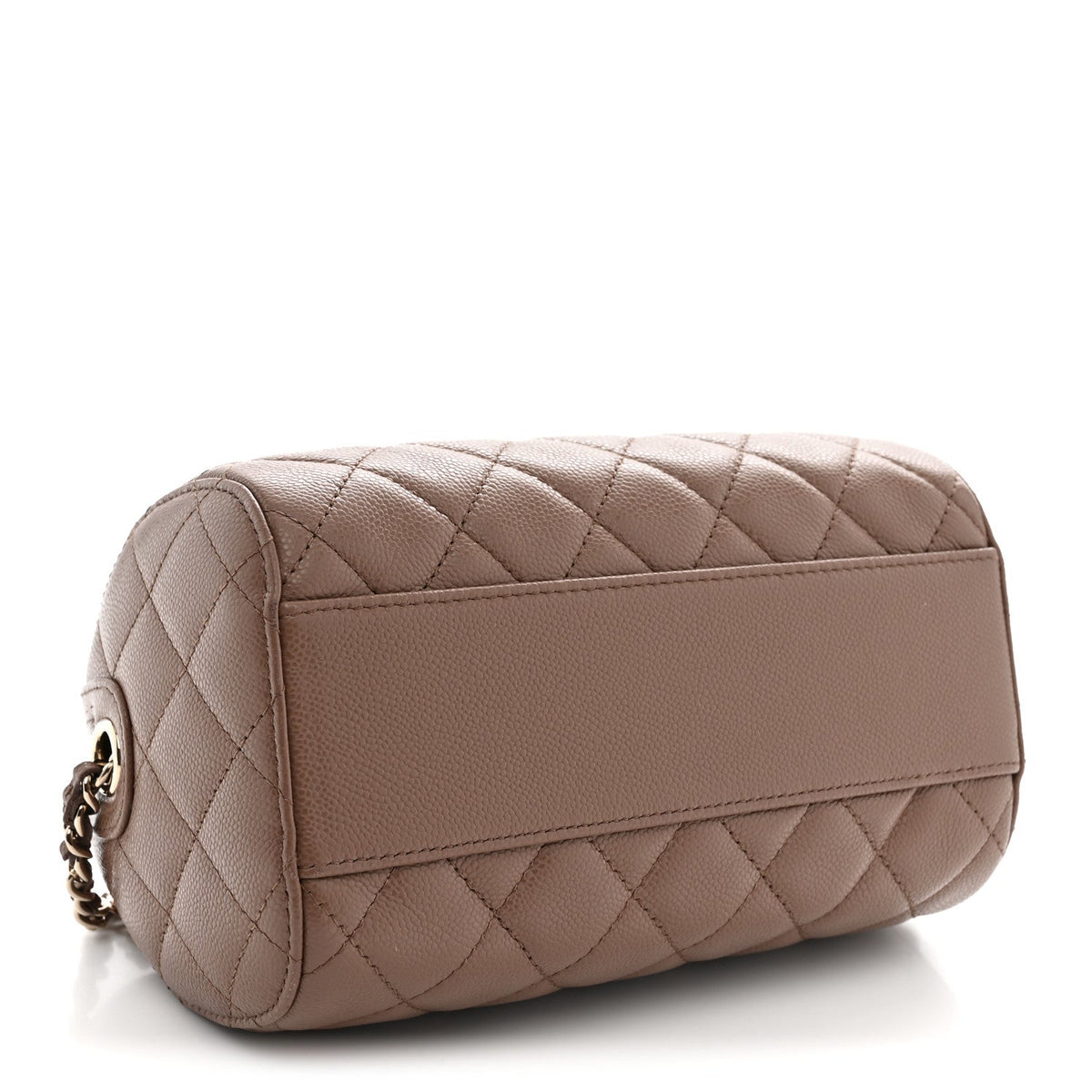 Chanel Caviar Quilted Barrel Clutch With Chain Brown 1983770