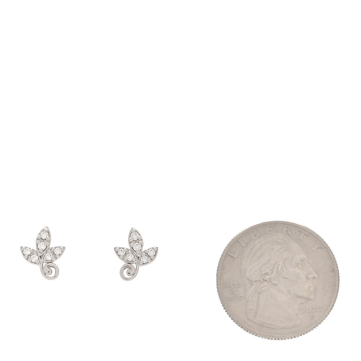 Tiffany 18K White Gold Diamond Paloma Picasso Olive Leaf Earrings