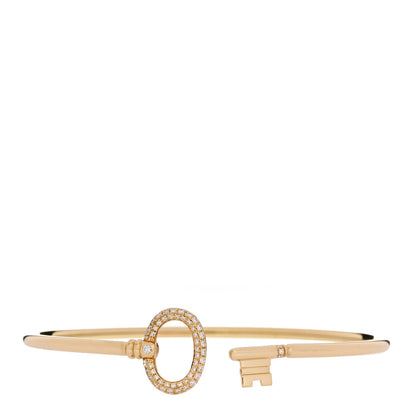 Tiffany 18K Yellow Gold Diamond Keys Wire Bracelet