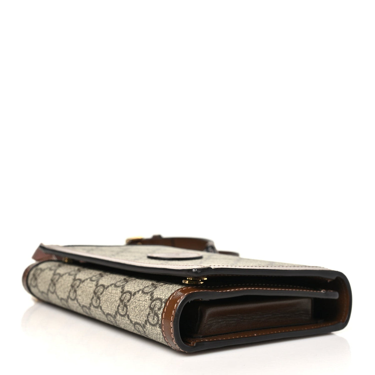 Gucci GG Supreme Calfskin Blondie Wallet on Chain Beige Brown