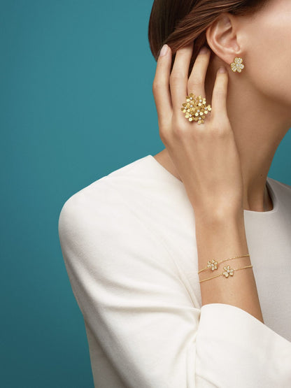 18K Gold Diamond VCA Frivole Mini Bracelet