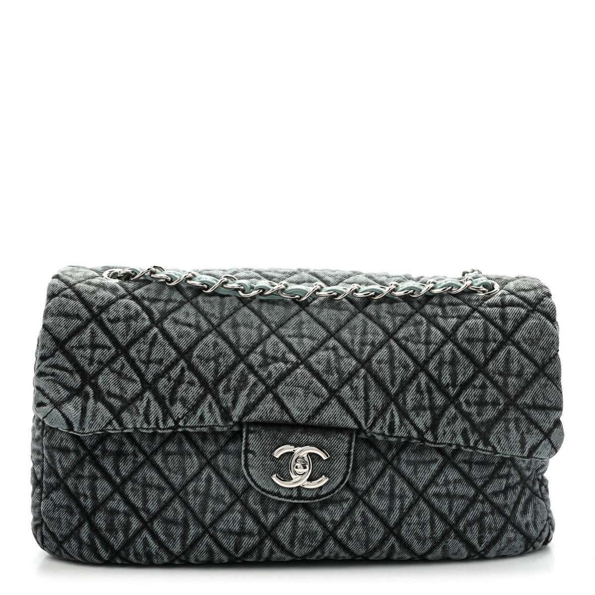 Chanel Denim Quilted Denimpression Flap Blue Black 1982470