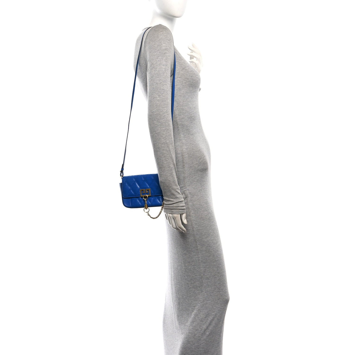 Givenchy Goatskin Quilted GV3 Mini Pocket Convertible Bag Blue
