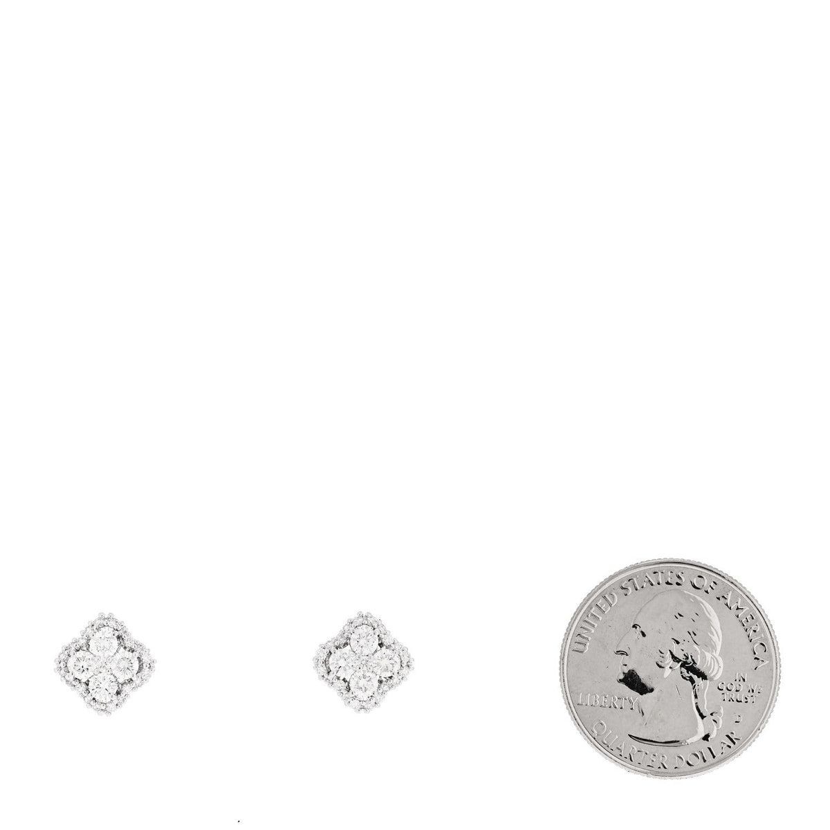 Roberto Coin 18K White Gold Diamond Flower Pavé Stud Earrings