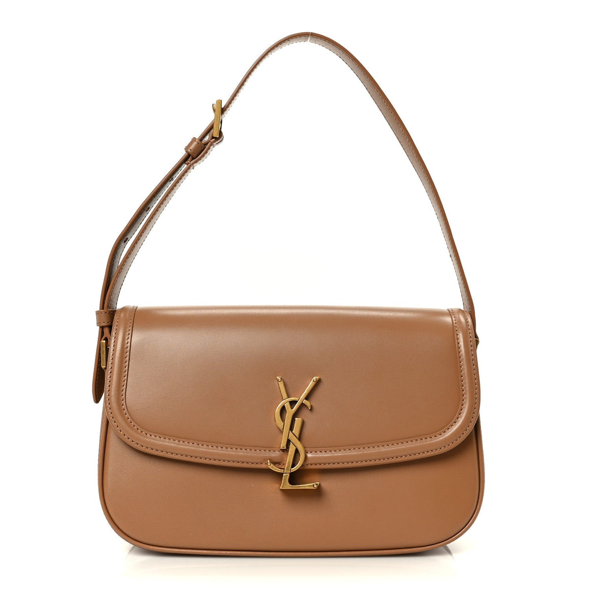 Saint Laurent Soft Ultracalfskin Monogram Small Solferino Shoulder Bag New Hazelnut