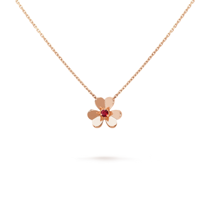18K Rose Gold Ruby VCA Frivole Mini Pendant