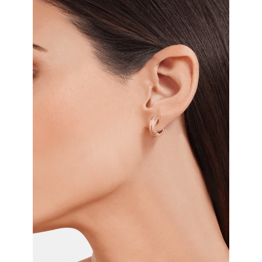 Bulgari 18K Rose Gold Diamond B.zero1 Earrings