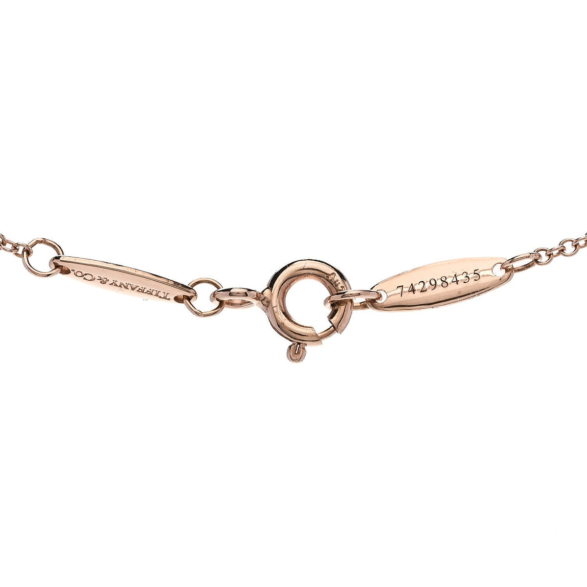 Tiffany 18K Rose Gold Diamond Elsa Peretti Pendant Necklace