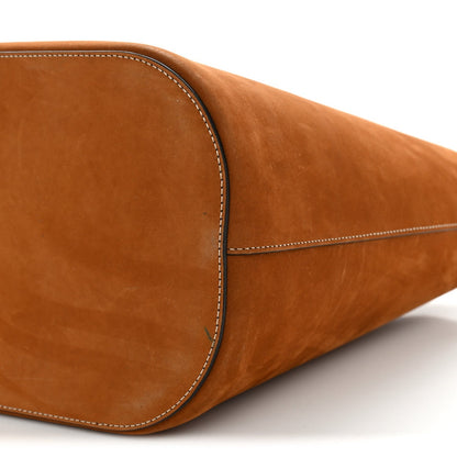 Celine Suede Calfskin Triomphe Medium Louise Bag Pecan