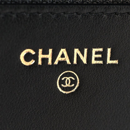 Chanel Lambskin Quilted Trendy CC Wallet On Chain Black