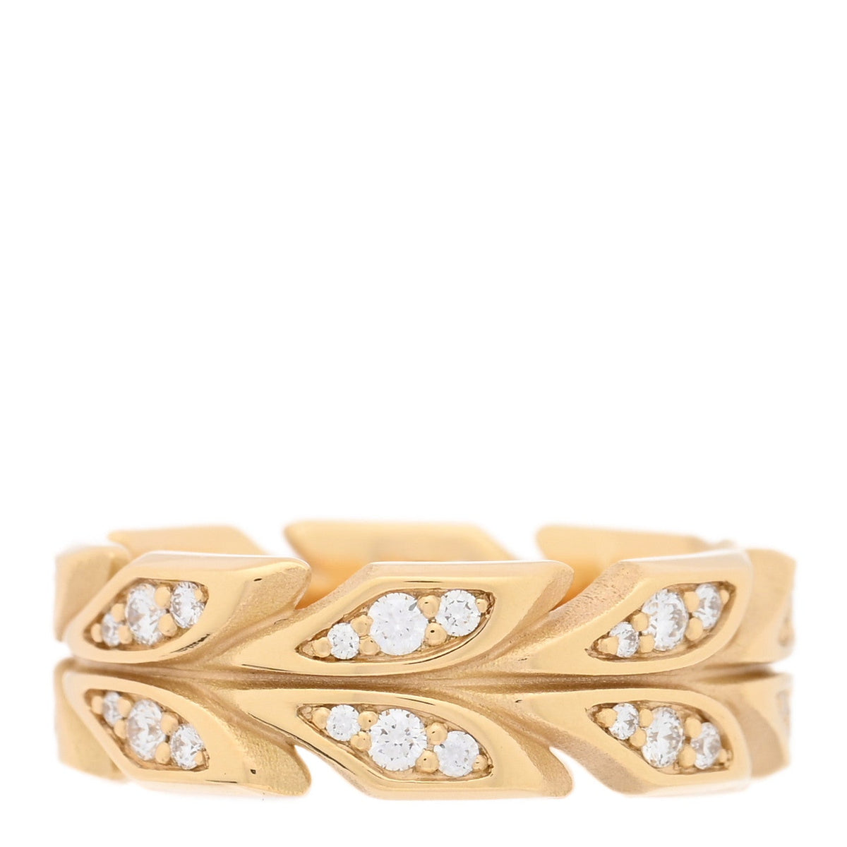 Tiffany 18K Yellow Gold Diamond Victoria Vine Band Ring