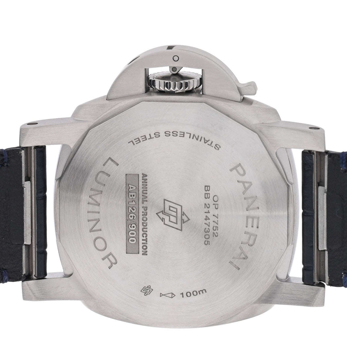 Panerai Stainless Steel Alligator 40mm Luminor Quaranta Watch Blue PAM01370