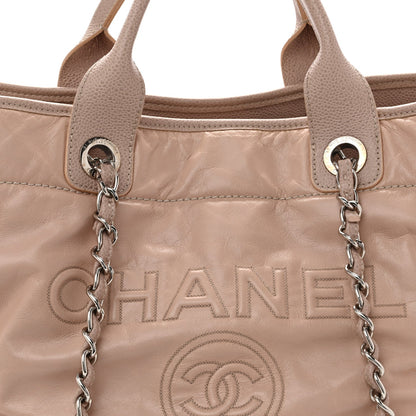 Chanel Glazed Calfskin Medium Deauville Tote Light Pink