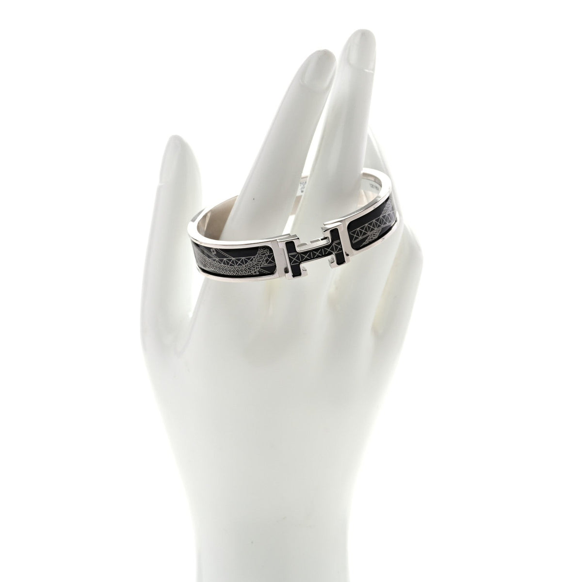 Hermes Palladium Plated Printed Jour de Casting Clic Clac H Bracelet PM