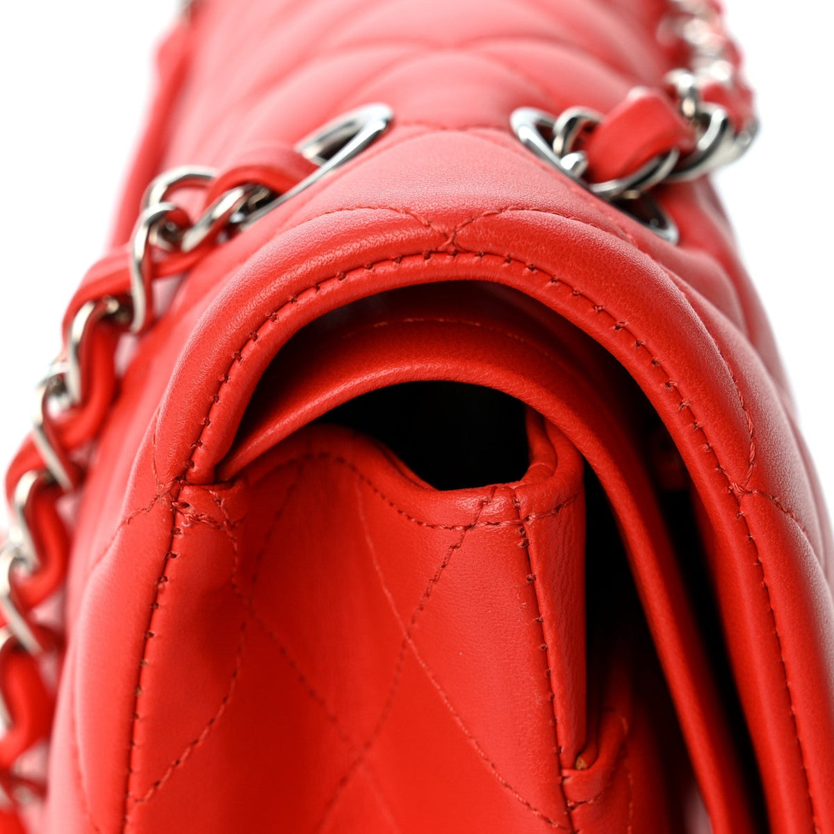 Chanel Lambskin Quilted Medium Double Flap Red