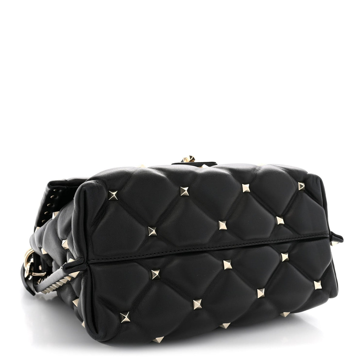 Valentino Garavani Nappa Medium Candystud Top Handle Bag Black 1981048