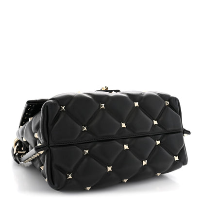 Valentino Garavani Nappa Medium Candystud Top Handle Bag Black 1981048
