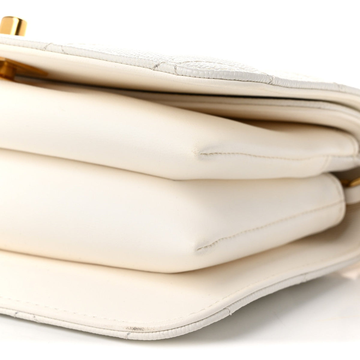 Chanel Caviar Quilted Mini Top Handle Flap White