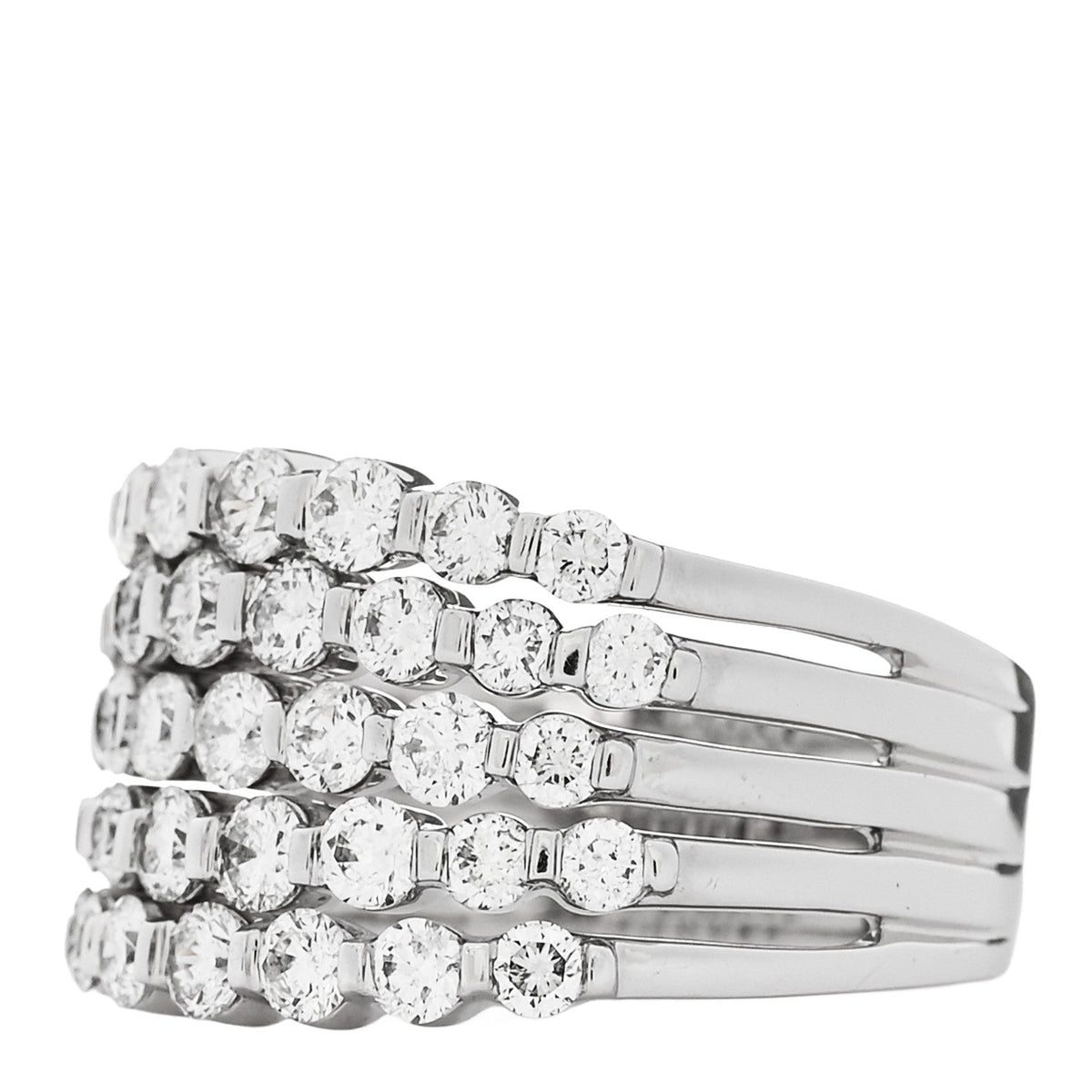 Parker & West by FASHIONPHILE14K White Gold Diamond 1.90ctw Five Row Band Ring 53 6.25