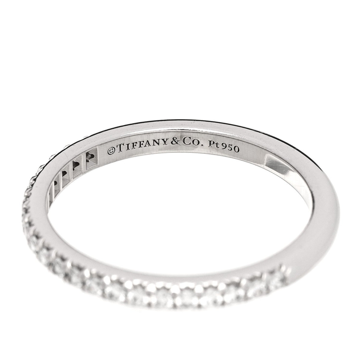 Tiffany Platinum Diamond Grace Half Circle Wedding Band Ring
