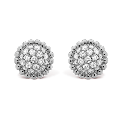 18K Gold Diamond VCA Perlée Earrings