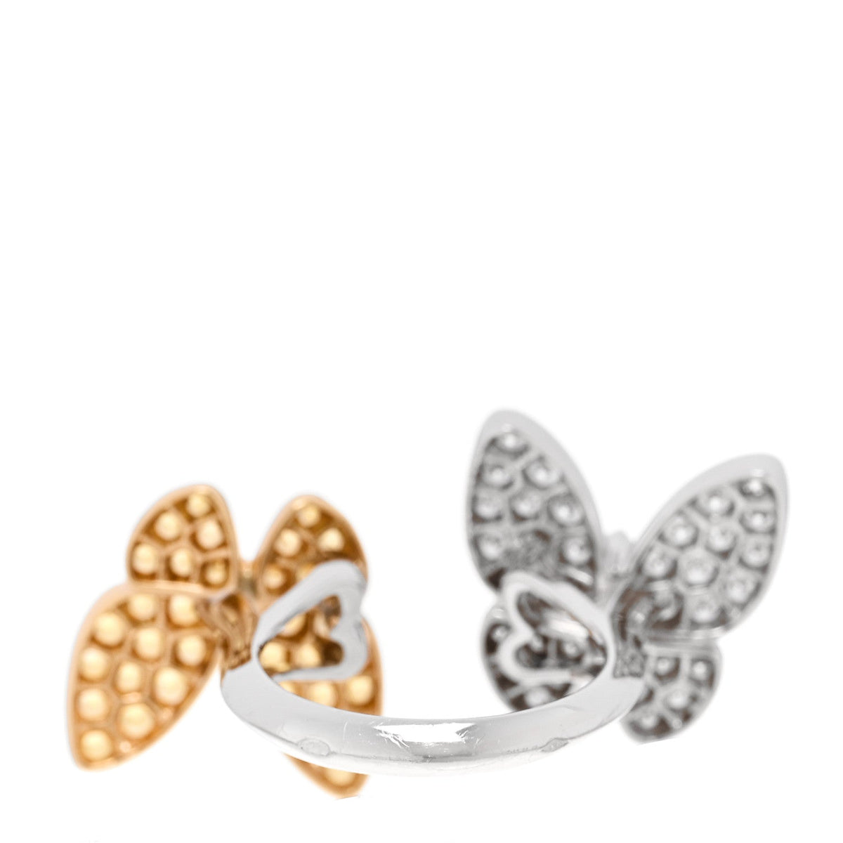 Van Cleef & Arpels 18K Gold Two Butterfly Ring 50 5.25