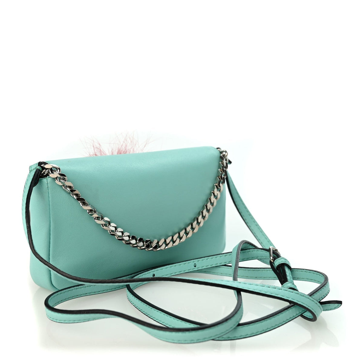 Fendi Nappa Rabbit Fox Fur Micro Buggie Baguette Tiffany 1981735