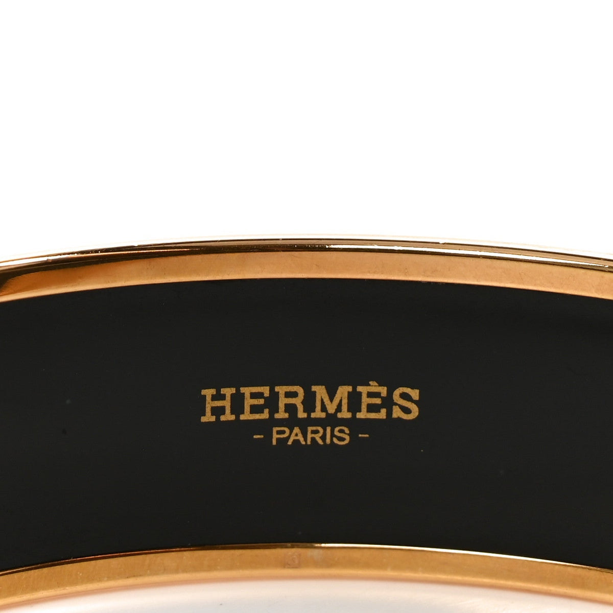 Hermes Enamel Perspective Cavaliere Wide Bracelet 62 Rose Gold
