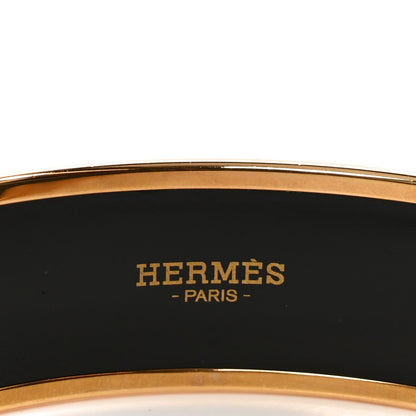 Hermes Enamel Perspective Cavaliere Wide Bracelet 62 Rose Gold