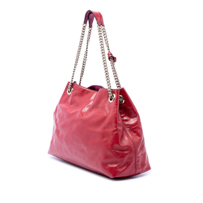 Soho Chain Strap Shoulder Bag Patent Medium