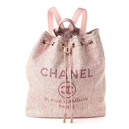 Chanel Canvas Large Deauville Backpack Pink