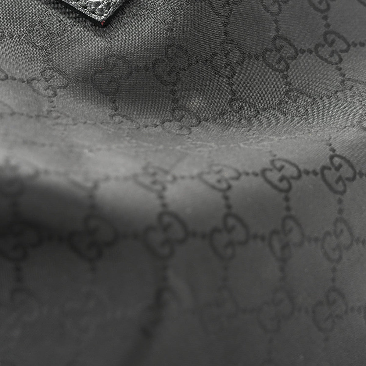 Gucci Monogram Canvas Leather Tote Black