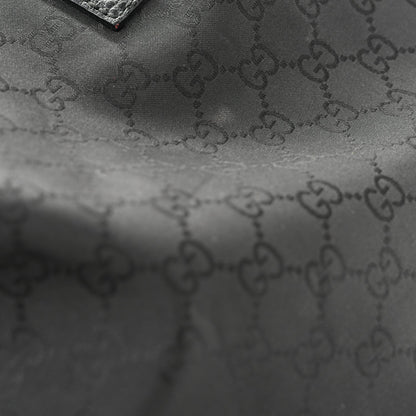 Gucci Monogram Canvas Leather Tote Black