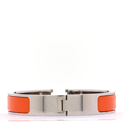 Hermes Enamel Narrow Clic Clac H Bracelet PM Orange