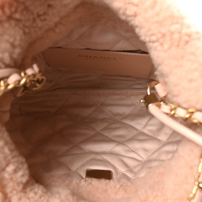 Chanel Shearling Quilted Mini Chanel 22 Shoulder Bag Light Pink 1921313