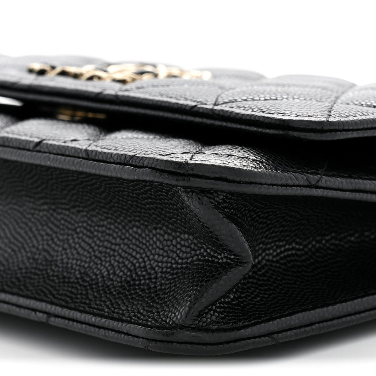 Chanel Caviar Quilted French New Wave Chain CC Wallet On Chain WOC Black