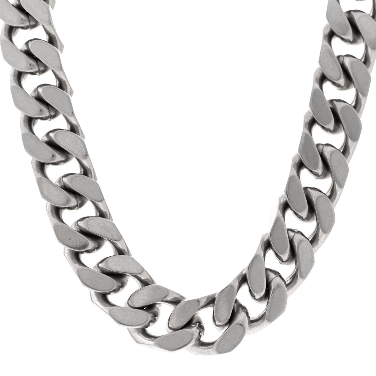 Saint Laurent Metal Chain Choker Necklace Oxidized Silver