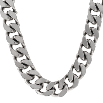 Saint Laurent Metal Chain Choker Necklace Oxidized Silver