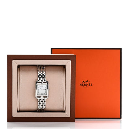 Hermes Stainless Steel 23mm Cape Cod Quartz Watch Etoupe