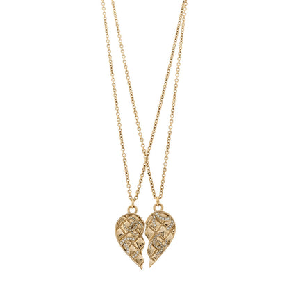 Chanel Crystal Gripoix Clover Heart CC Friendship Necklace Set Gold Multicolor