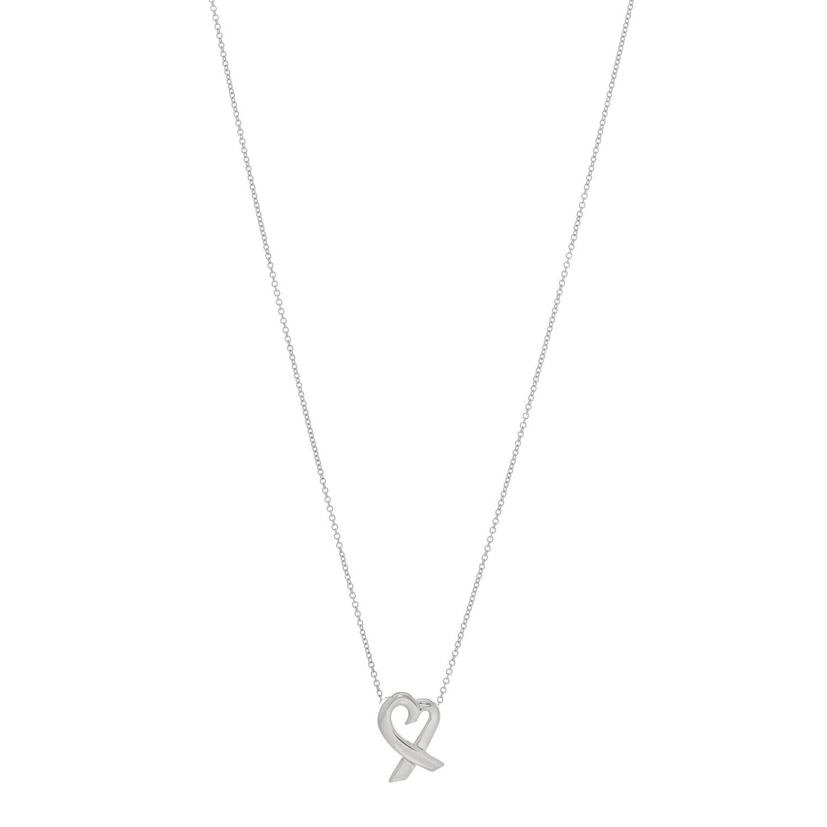Tiffany Sterling Silver Paloma Picasso Loving Heart Pendant Necklace