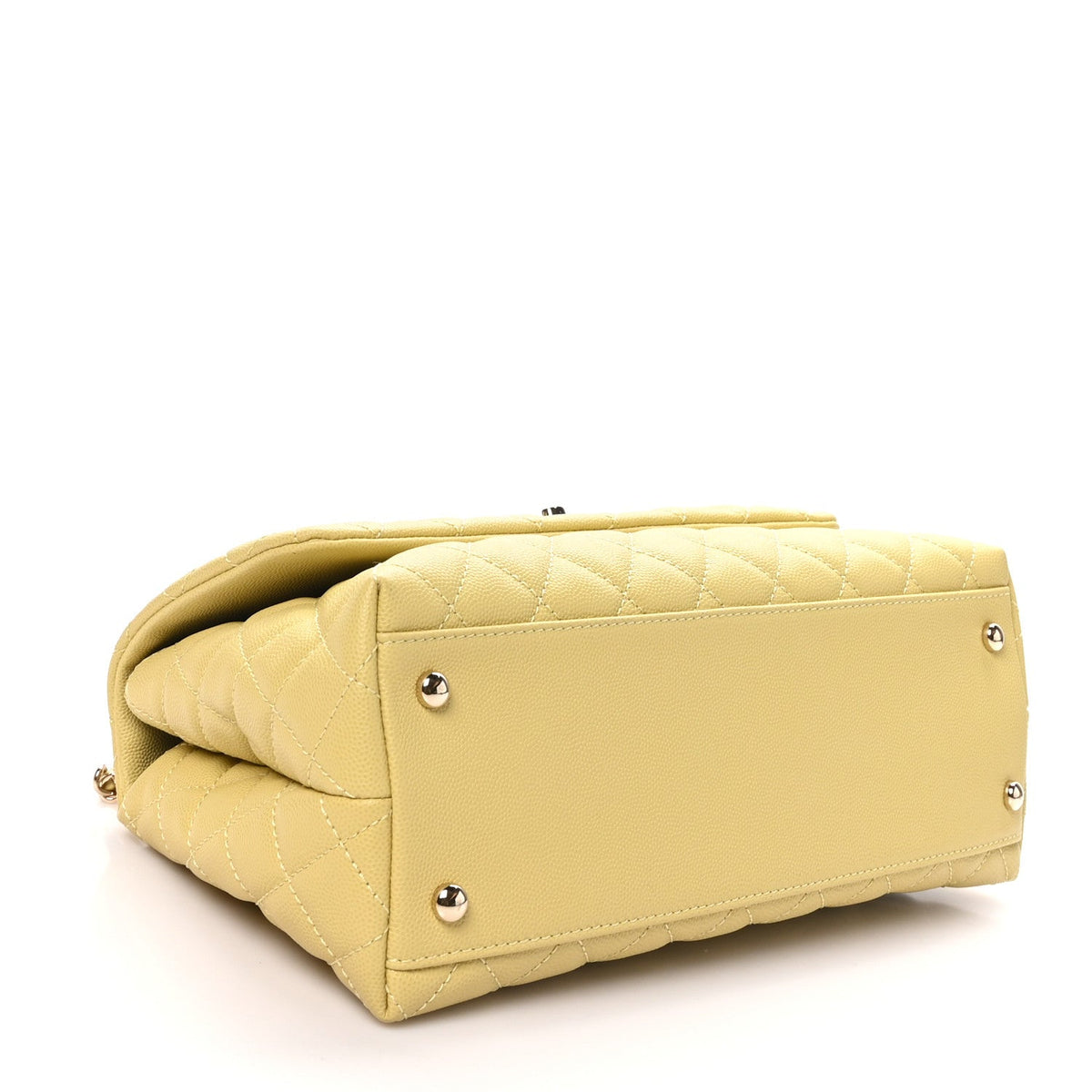 Chanel Caviar Quilted Small Coco Handle Flap Yellow
