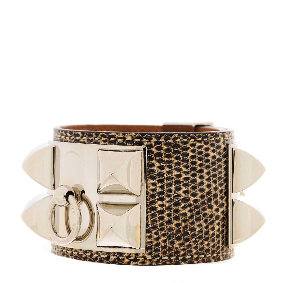 Hermes Lizard Collier de Chien CDC Bracelet S Ombre